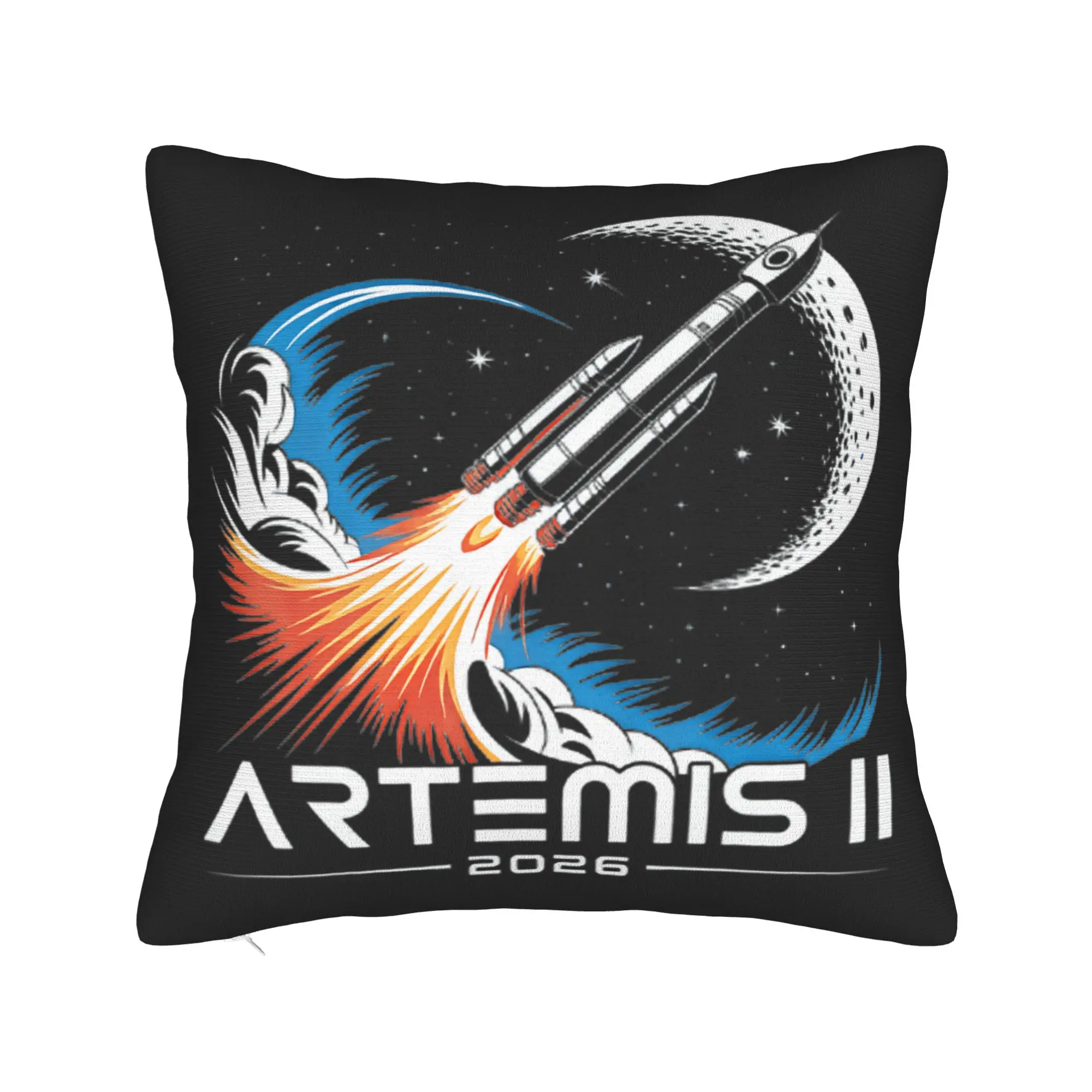 Artemis II Back to the Moon 2026 Pillow Case  Print Pillow Cover For Living Room Sofa Vintage Pillowcases
