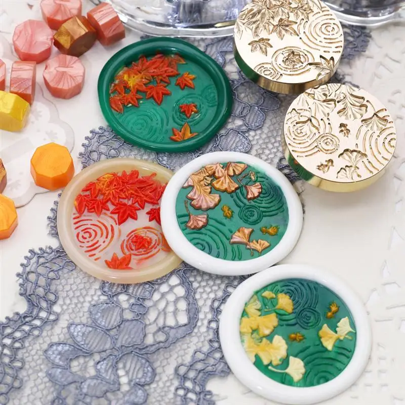 ワックススタンプ,ヴィンテージ植物,水,波紋,DIY,スクラップブック,招待封筒,工芸品の装飾