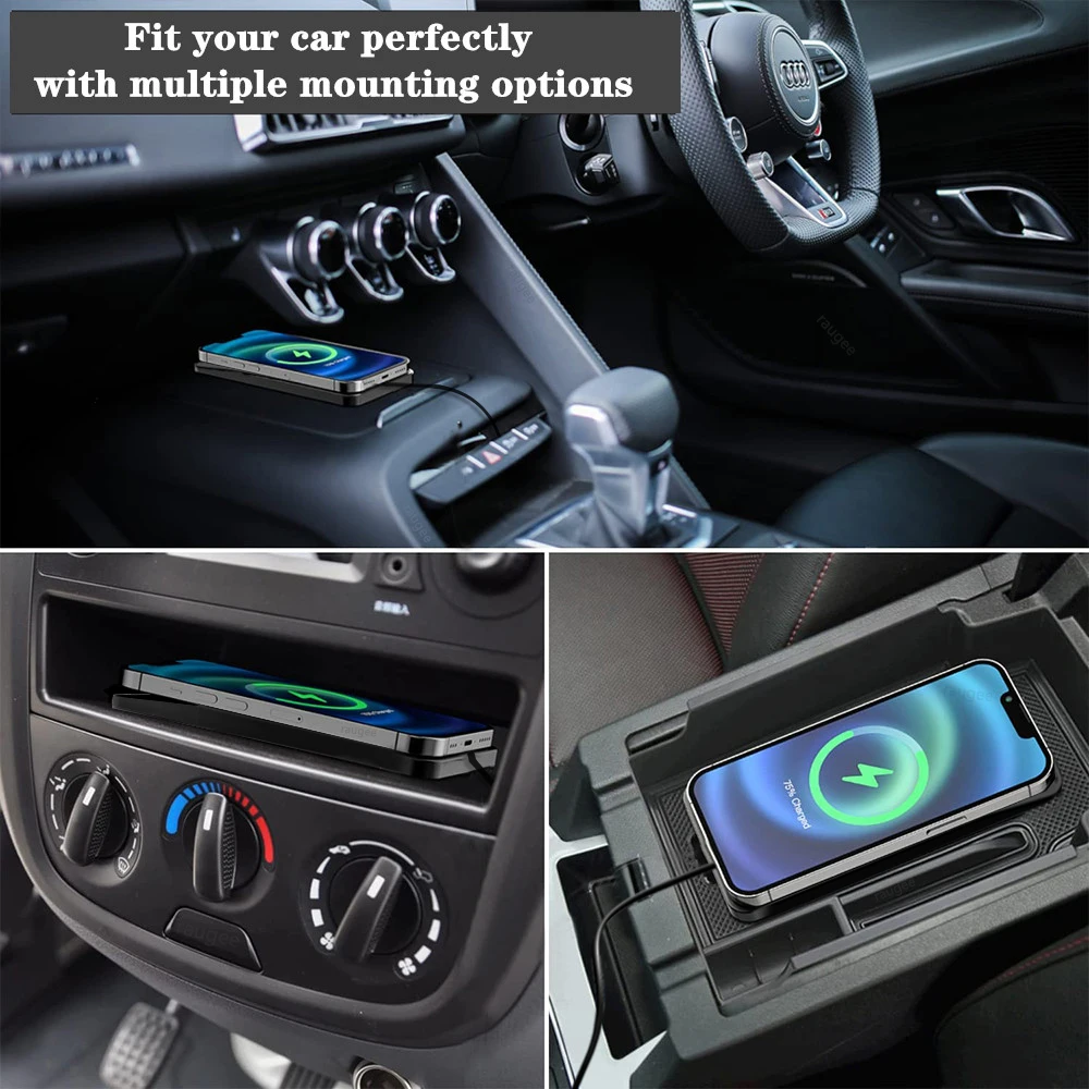 شاحن سيارة لاسلكي آيفون 17 16 15 برو ماكس لوحة شحن سريعة لهواتف سامسونج جالاكسي S25 S24 S23 شاومي شاحن سيليكون