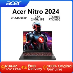 2024 Acer Nitro Gaming Laptop 16 Inch 2.5K 240Hz IPS Screen Netbook i7-14650HX 32GB 1TB RTX4060 Gaming Notebook Computer PC