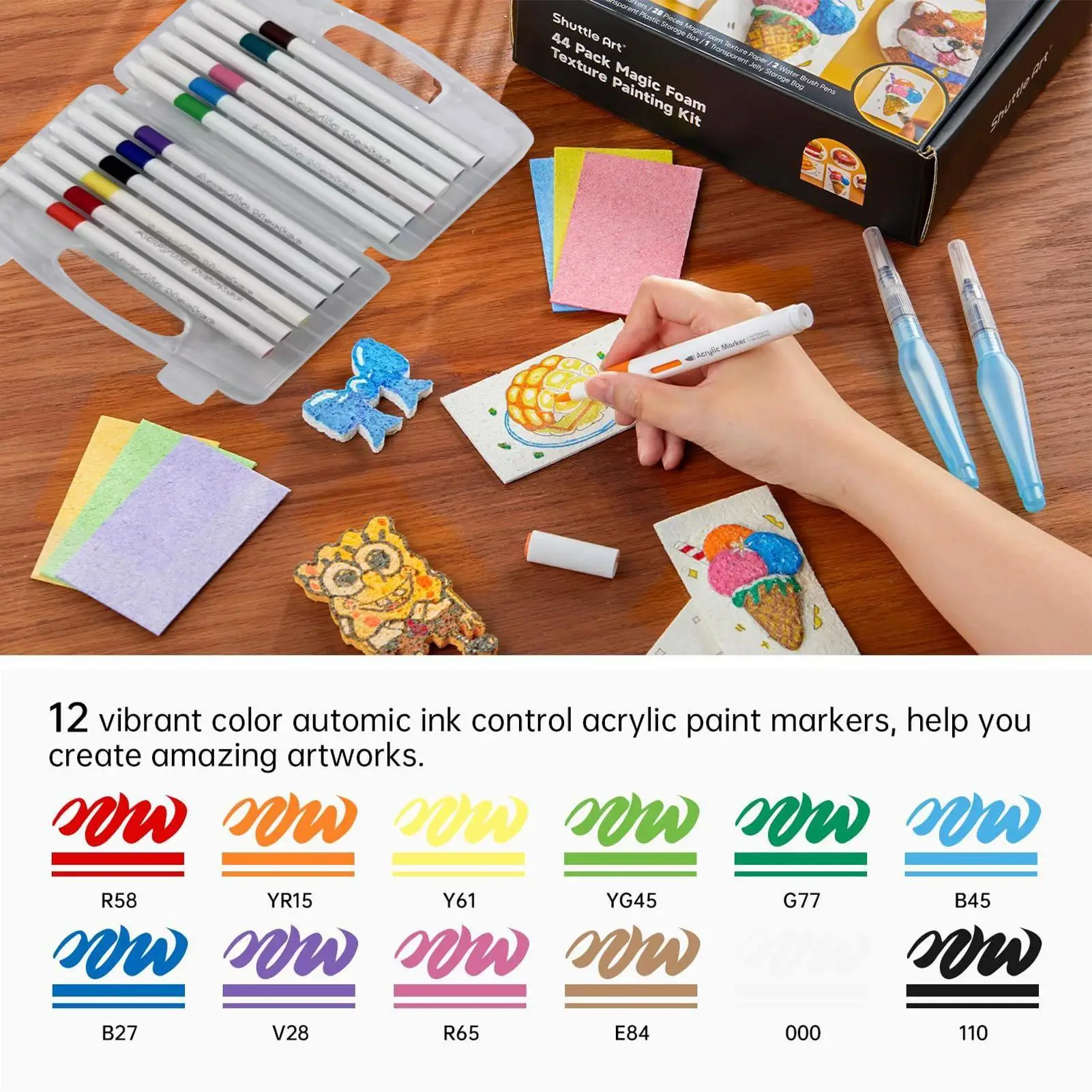 Magic Foam Texture Painting Kit Creative 3D Art Drawing Tools Canvas Sponge DIY Crafting Supplies Kids Painting Educational Toys