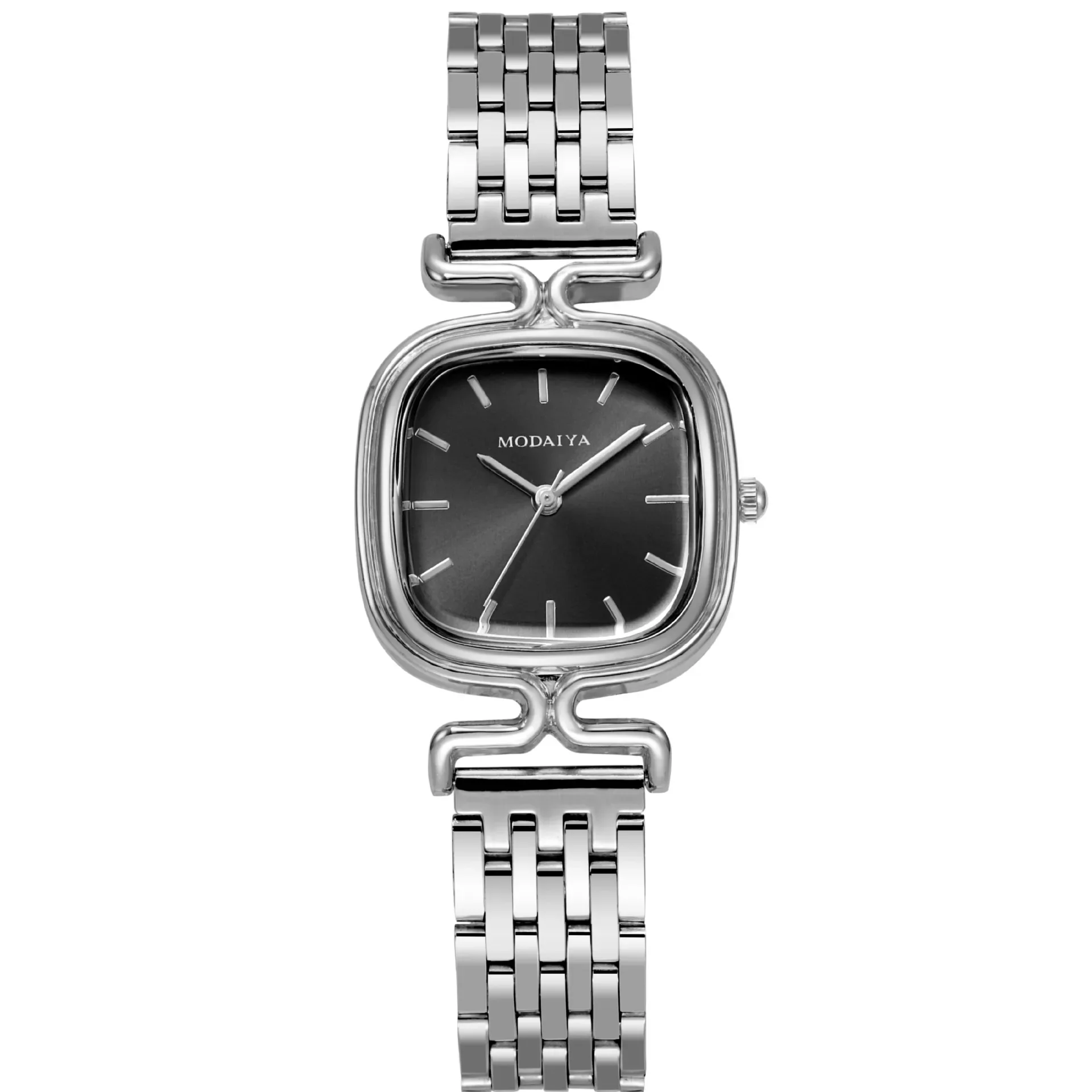 Luxury 2024 New Ladies Simple Small Square Quartz Watch Fashion Women Stainless Steel Silver Strap Business Clock Wristwatch