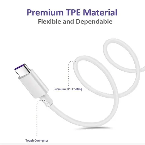 1m Süper Hızlı Şarj Veri Tipi C 5A USB C Kablosu Samsung Huawei P40 pro Xiaomi TypeC Şarj Cihazı uzun Cep Telefonu Kablosu