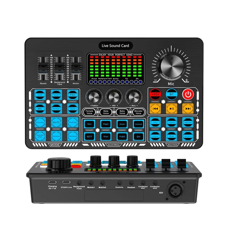 

PHILE-Q6S Аудиоинтерфейс живой звуковой карты с DJ-микшерными эффектами и устройством смены голоса Микшерная консоль для потоковой передачи