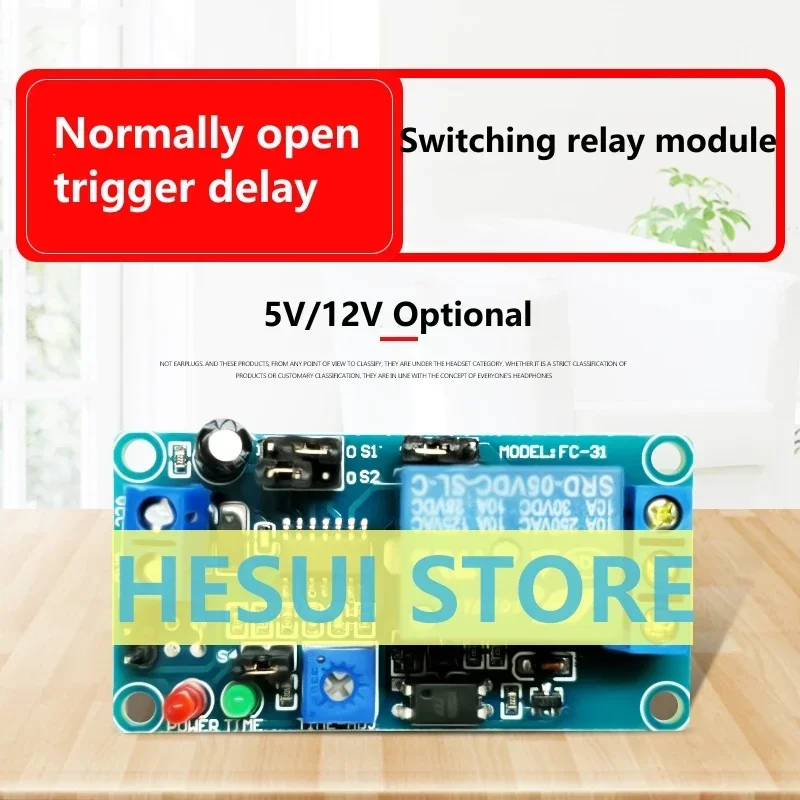 5V12V normally open trigger delay circuit relay module timing vibration alarm optocoupler isolation
