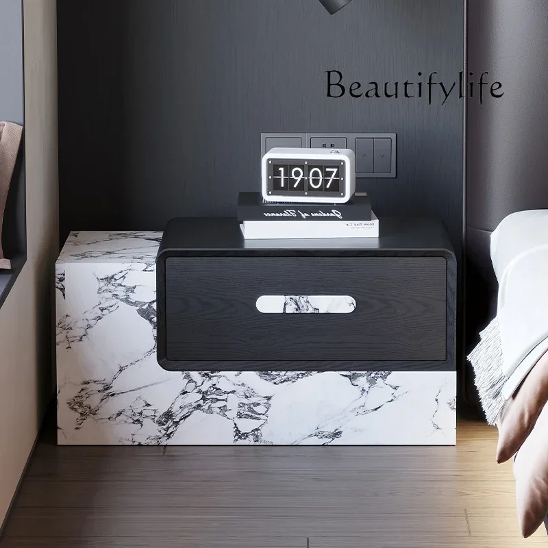 BA Italian Minimalist Bedside Table Bedroom Light Luxury Extended Version High-end Fashion Designer Light Luxury X