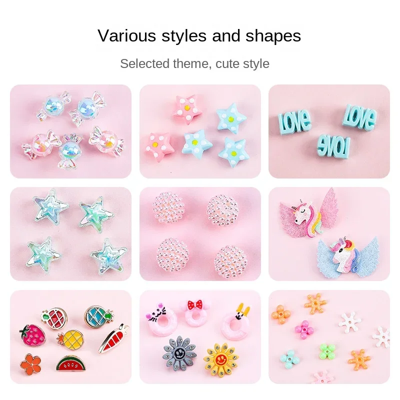 Diy Material Bag Children Beading Educational Toy Beading Hands-on Training Concentration Manual Accessorie Girls Bracelet Gift