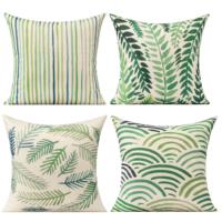 Throw Pillow Covers for Patio Funitures Decor Accent Pillows for Porch Bench 18 x 18 Set of 4 Tropical Forest Cushions