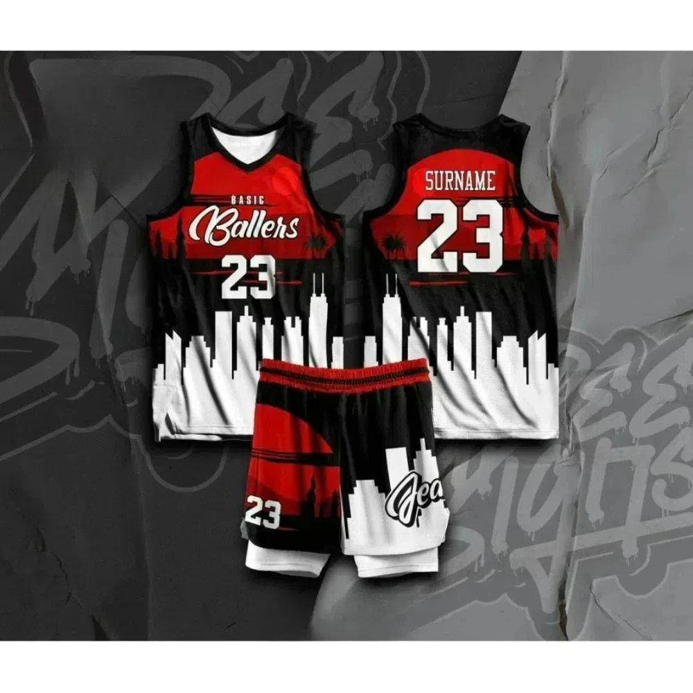 BATTLERS 02 Basketball Personalizzazione gratuita Nome e numero Set completo di t-shirt + pantaloncini in jersey per sublimazione 3D