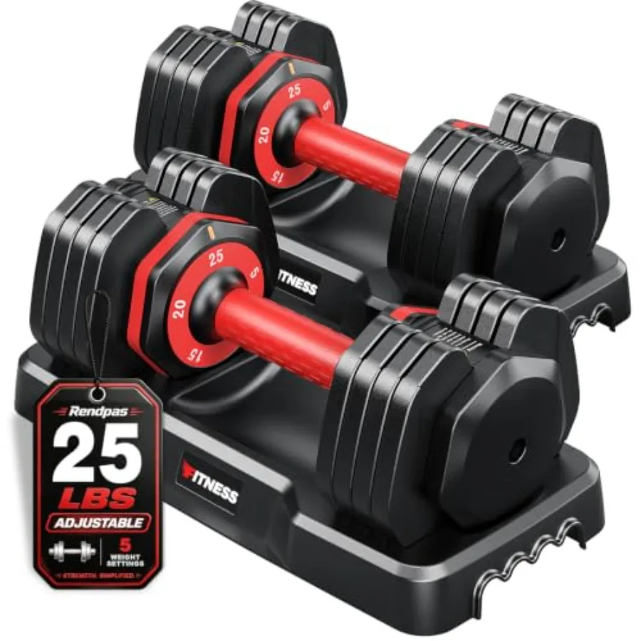 Adjustable Dumbbell Set, Quick Adjust Free Weights for Home Gym
