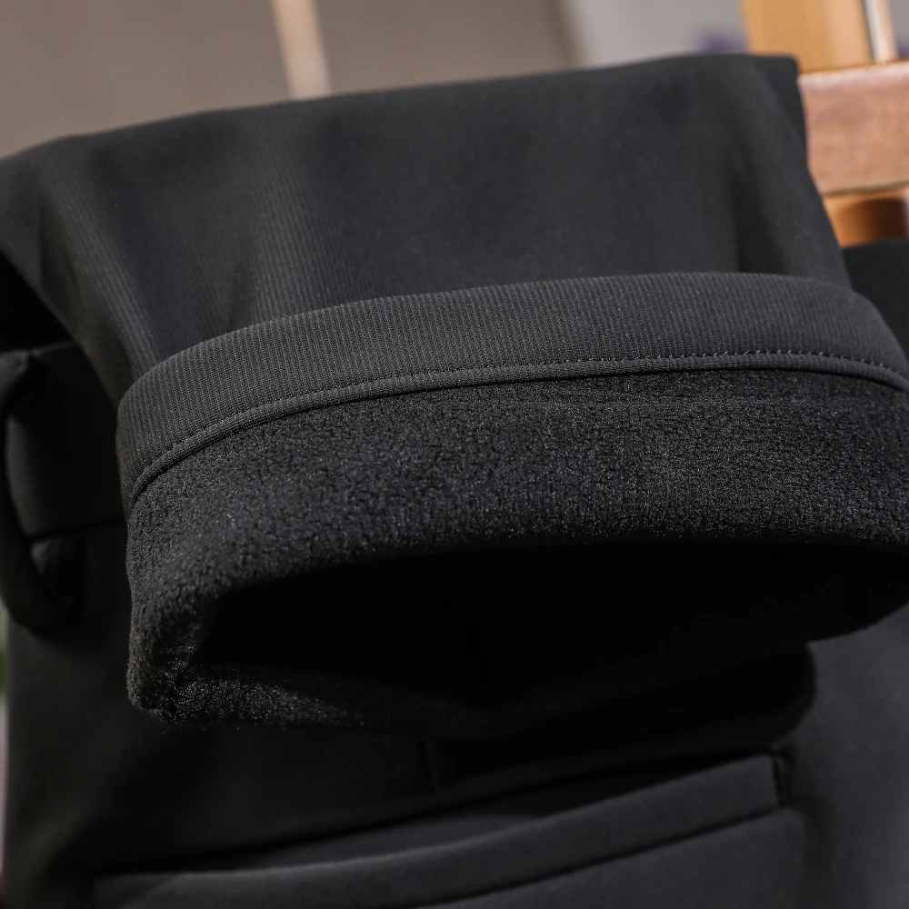 

Высококачественные мужские повседневные брюки с прямыми штанинами на подкладке, теплые осенне-зимние модные брюки из полиэстера, нейлона и спандекса