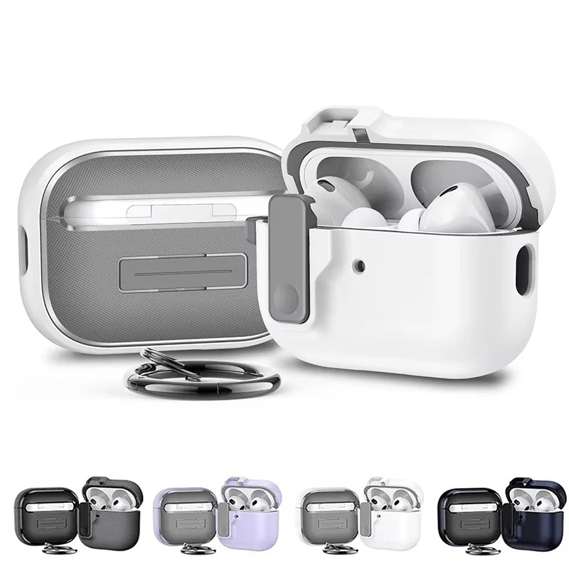 Security Lock Protective Case Luxury Shockproof Earphone Cover For Apple AirPods Pro/Pro 2 With Keyring ﻿For AirPods 4th 3th Gen