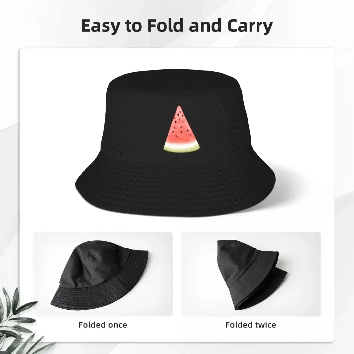 Watermelon Slice Bucket Hat Panama For Kids Bob Hats Reversible Fisherman Hats Summer Beach Fishing Unisex Caps