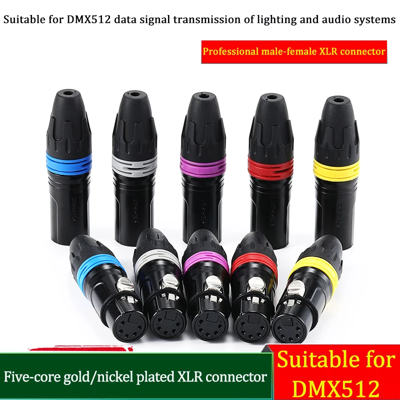

5-pin XLR Male to Female DMX512 Cable for Stage Lighting Moving Head Beam Light, Durable & Stable Signal Transmission