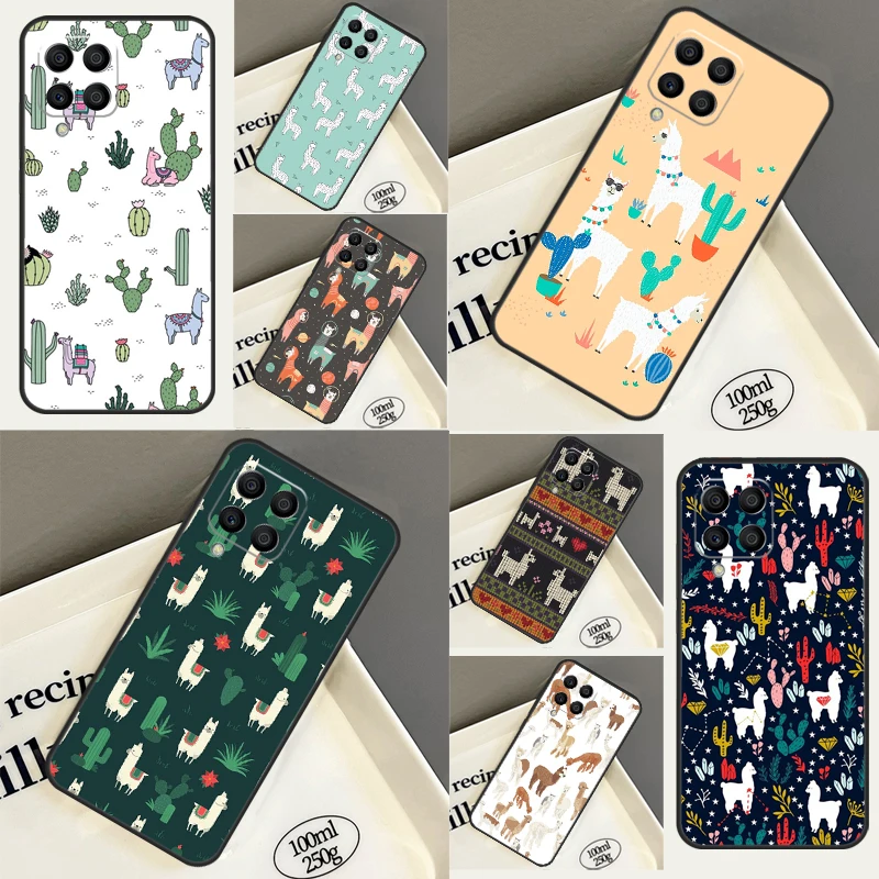 Llama Alpaca Pattern Case For Samsung Galaxy M12 M22 M32 M52 M13 M23 M33 M53 M20 M11 M21 M31 M51 M14 M54 Cover