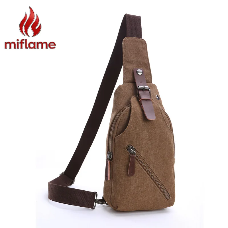 

Men's Crossbody Chest Pack Washed Canvas Multifunctional Outdoor Street Travel Casual Sling Shoulder Bag