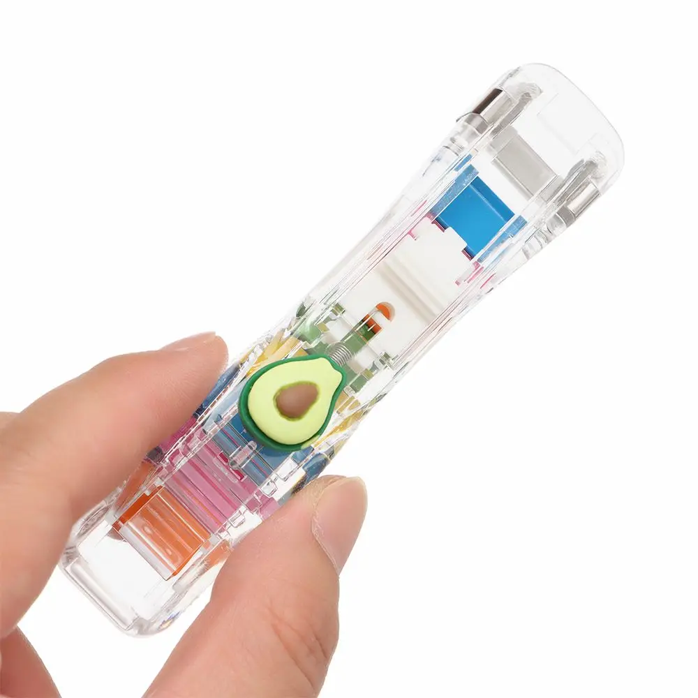 อุปกรณ์สำนักงานโปร่งใสเครื่องเขียนเอกสารเข้าเล่มเครื่องเย็บกระดาษคลิปหนีบกระดาษกดคลิปตัวถอดเครื่องผูก