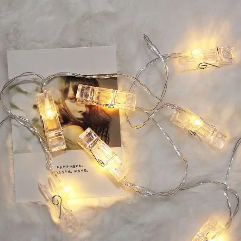 6 m 40 LEDs Lichterkette, Foto-Clip, Feengirlande, Lichterkette, batteriebetrieben, USB-betrieben, für Hochzeit, Geburtstag, Party, Weihnachtsdekoration 02 – Detail 5