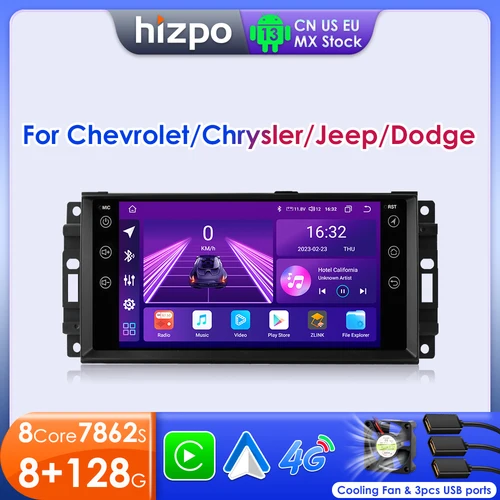 Hizpo 7 ""Android 13 para Jeep Cherokee Compass Commander Wrangler calibre 300C Liberty autoradio estéreo 4G + WIFI AI voz GPS Navi