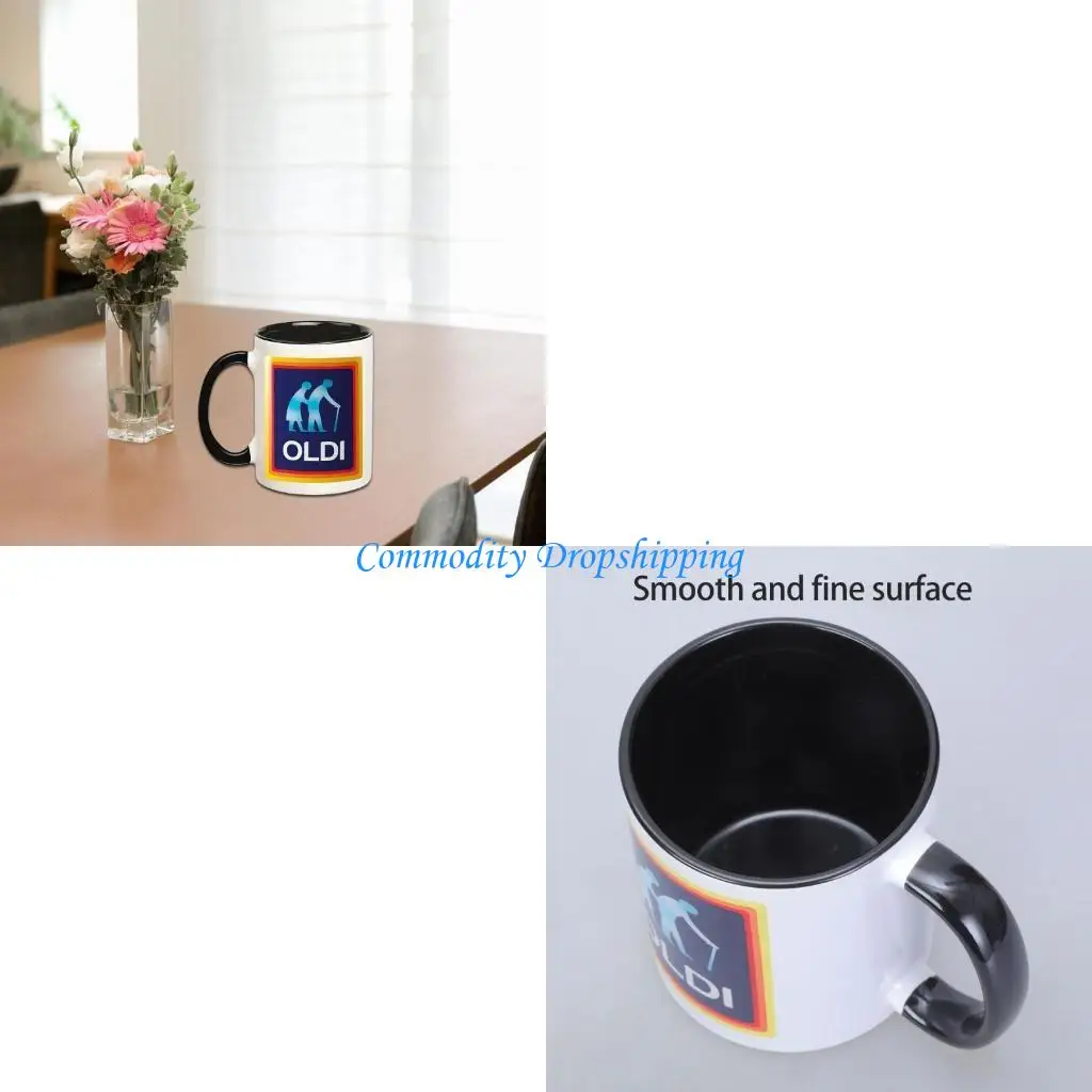 

Y5JC Innovative 350ml Ceramic Coffee Cup with Handle Funny Drinkware for Adults Suitable for Coffee Teas Milk Beverages