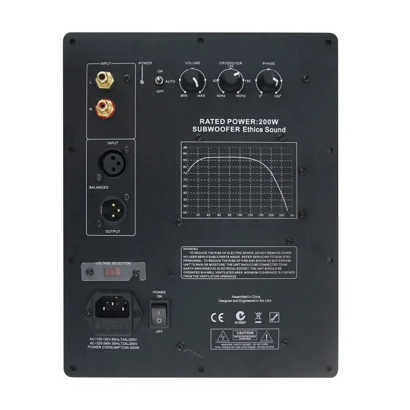 Wishcolor 200W Heavy Subwoofer Digital Active Power Amplifier Board Plate Amp Professional Theater Audiophile Subwoofer