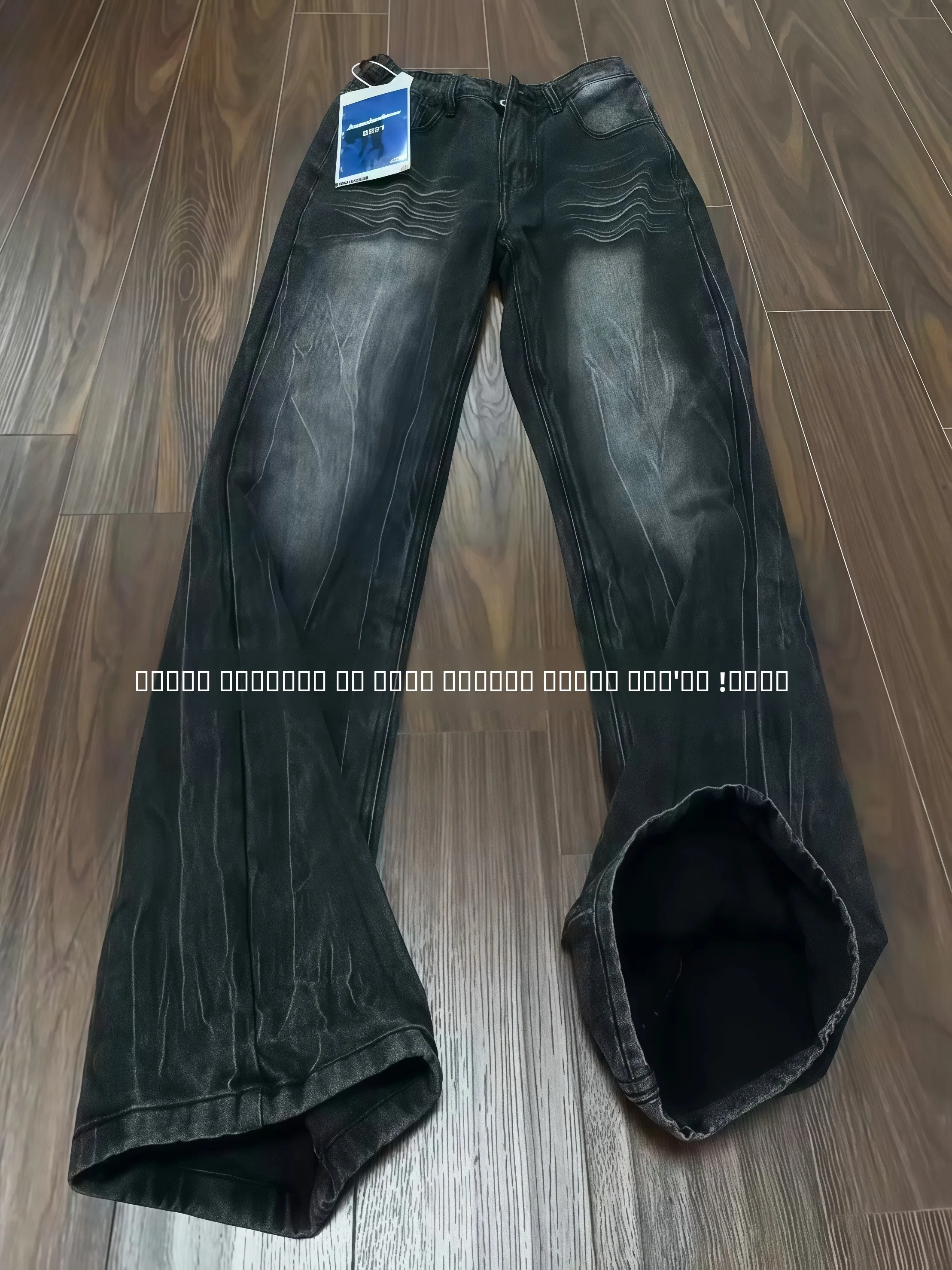 

Мужские зимние джинсы Bla Fce с подкладкой, утепленные, винтажные, с американским принтом в виде молнии, расклешенные, прямые, широкие брюки