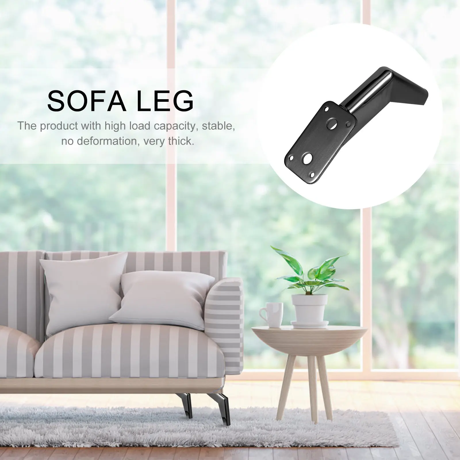 Heavy Duty Iron Furniture Legs Set for Sofa Bed Cabinet Tea Table Support High Load Capacity Scratch Resistant Bottom