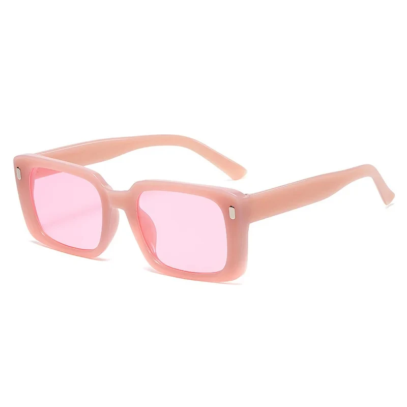 Square Sunglasses women Vintage Sun glasses men Brand Designer Mirror Vintage Sunglasses Women's Fashion Rivet Orange Lens Y2