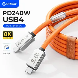 ORICO USB4 kabel 240W kompatybilny z Thunderbolt 4 wideo 8 k60hz PD3.1 USB C szybki Transfer danych silikonowych do macbooka iPhone15