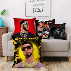 Famous rapper Anuel AA Pillow Covers Cartoon Sofa Decorative Home Double-sided Printing Short Plush Cute Cushion Cover