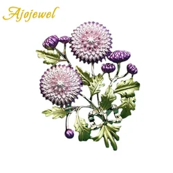 Ajojewel Purple Enamel Dandelion Brooch Vintage Flower Jewelry Wholesale Elegant Gifts For Women 2024