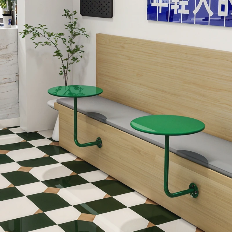 Wall-Mounted Round Table Space-Saving Hanging Side Table for Bubble Tea Shop/Cafe Small Coffee Bar