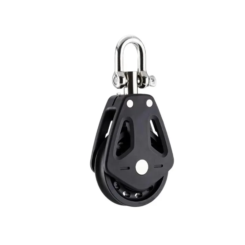 Bloque de cabeza Universal, accesorios para corredor de cuerda, bloque de polea de alta carga para grillete giratorio de una sola polea, rodamiento liso para velero