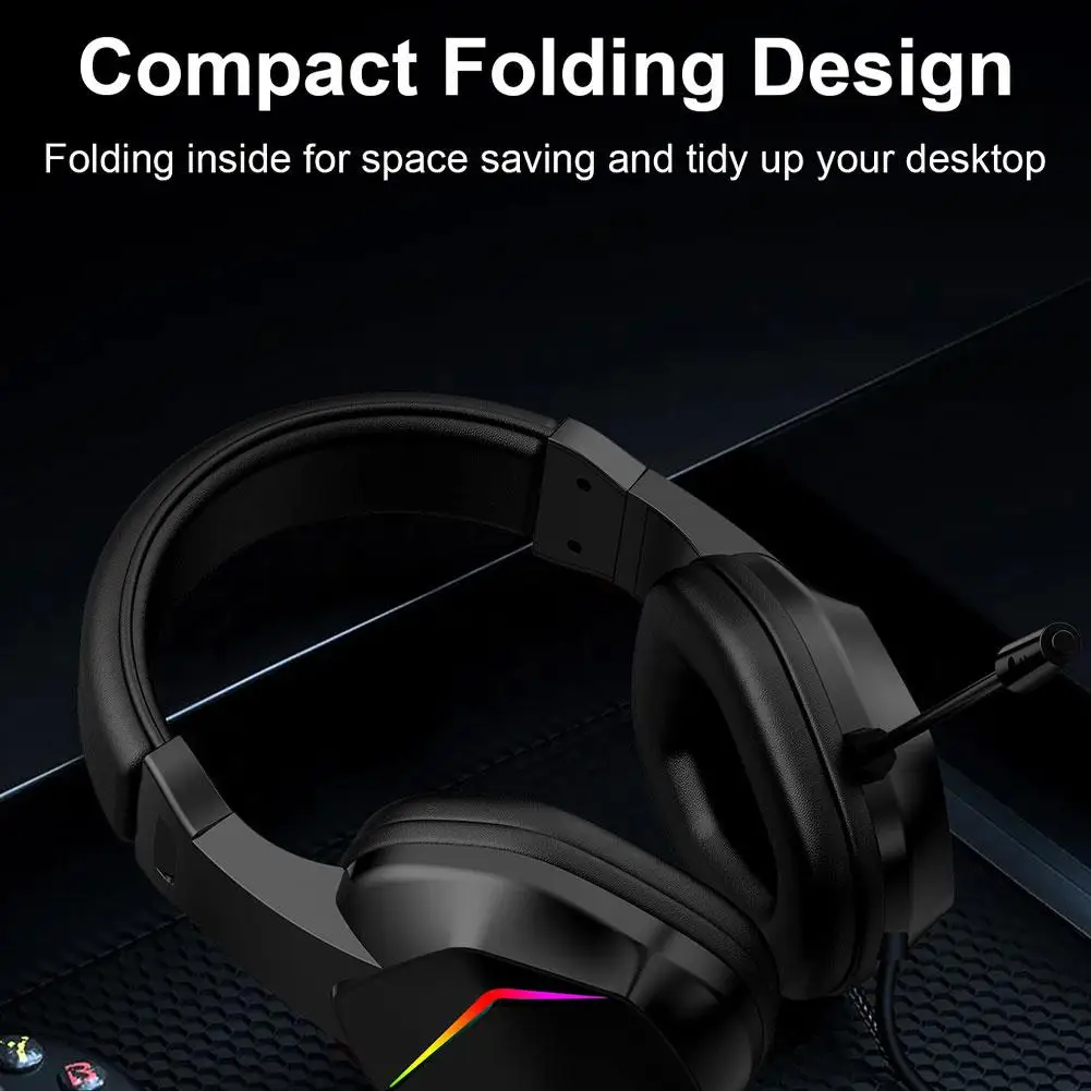 سماعات الألعاب اللاسلكية لـ Ps5 PC الديناميكي RGB ميكروفون إلغاء الضوضاء HIFI المؤثرات الصوتية سماعات الألعاب Y6X9 #2