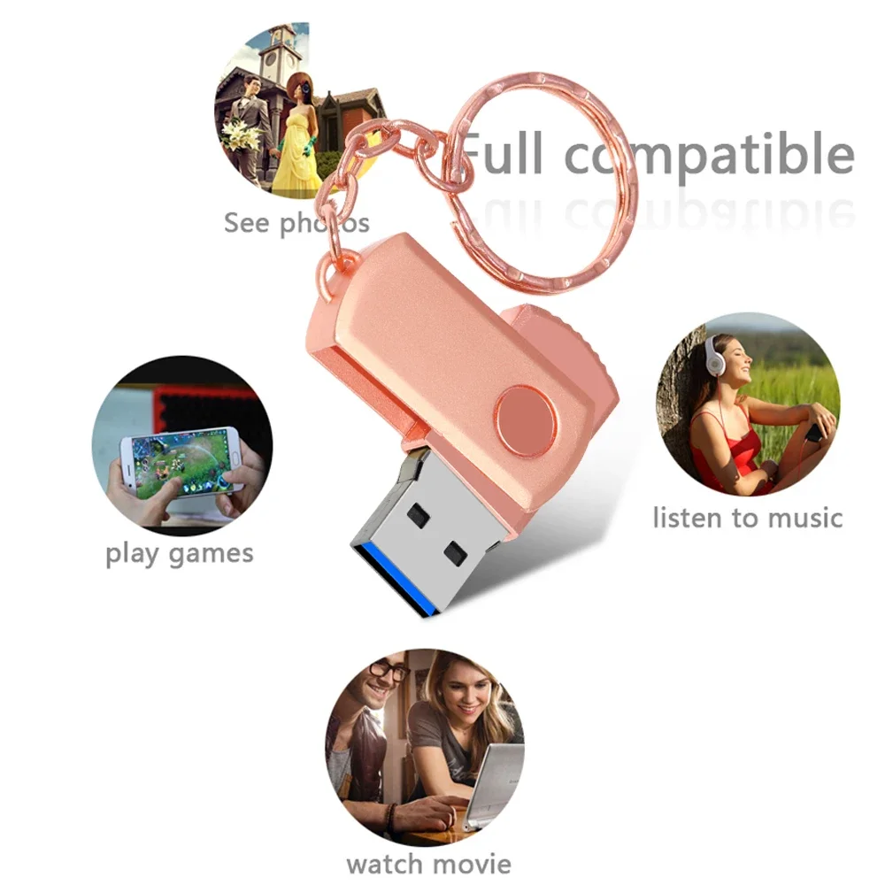 Unidade Flash USB de Alta Velocidade, Pendrive de Metal, Pen Drive 3.0, Novo, Envio Rápido, 3.0, 128GB, 64GB, 32GB, 16GB, 8GB