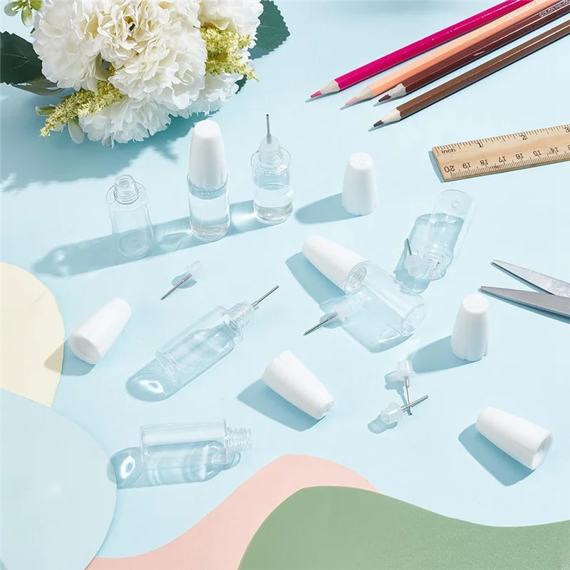 B47B-20Pcs 정밀 팁 애플리케이터 병, 10Ml/0.34Oz 디스펜스 니들 병 강철 바늘이 있는 PET 빈 접착제 병 Durabl