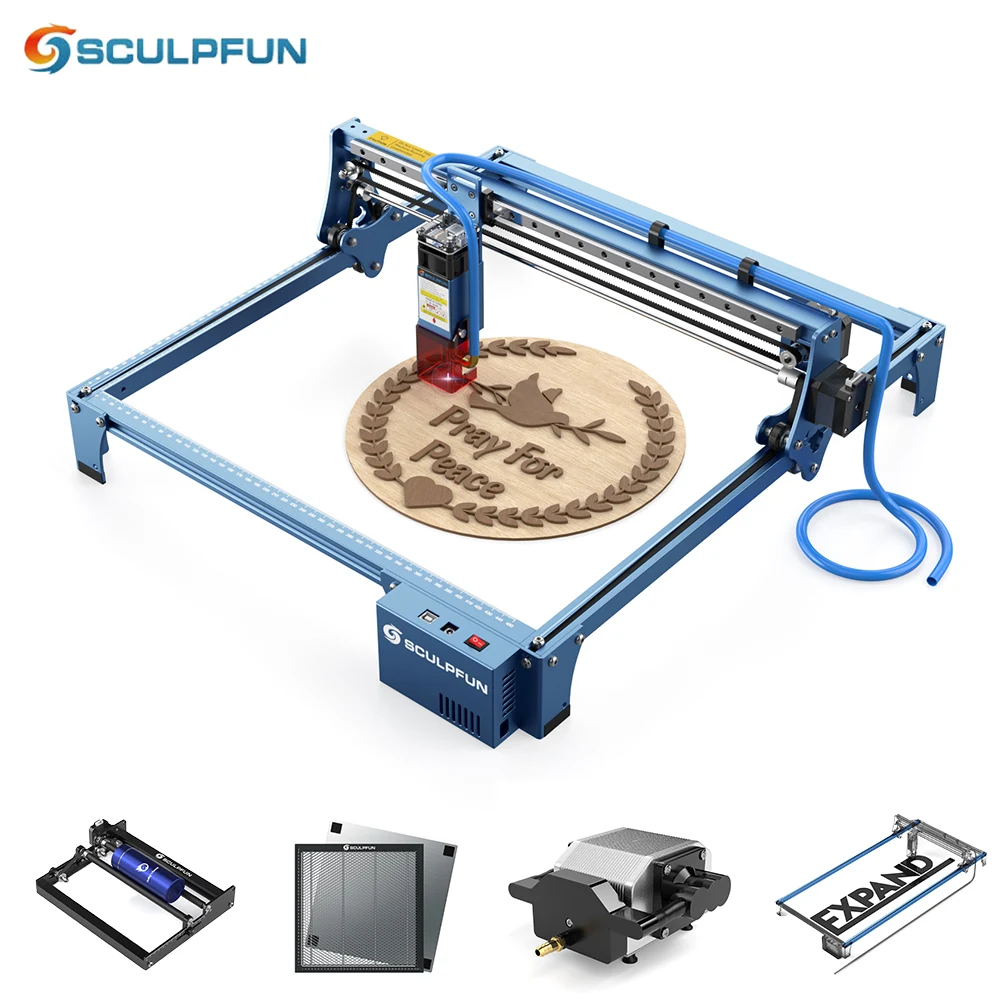 

SCULPFUN S10 Laser Engraving Machine Kits 10W high-Precision Laser Engraver Ultra-thin Laser Beam Shaping Technology 410x400mm