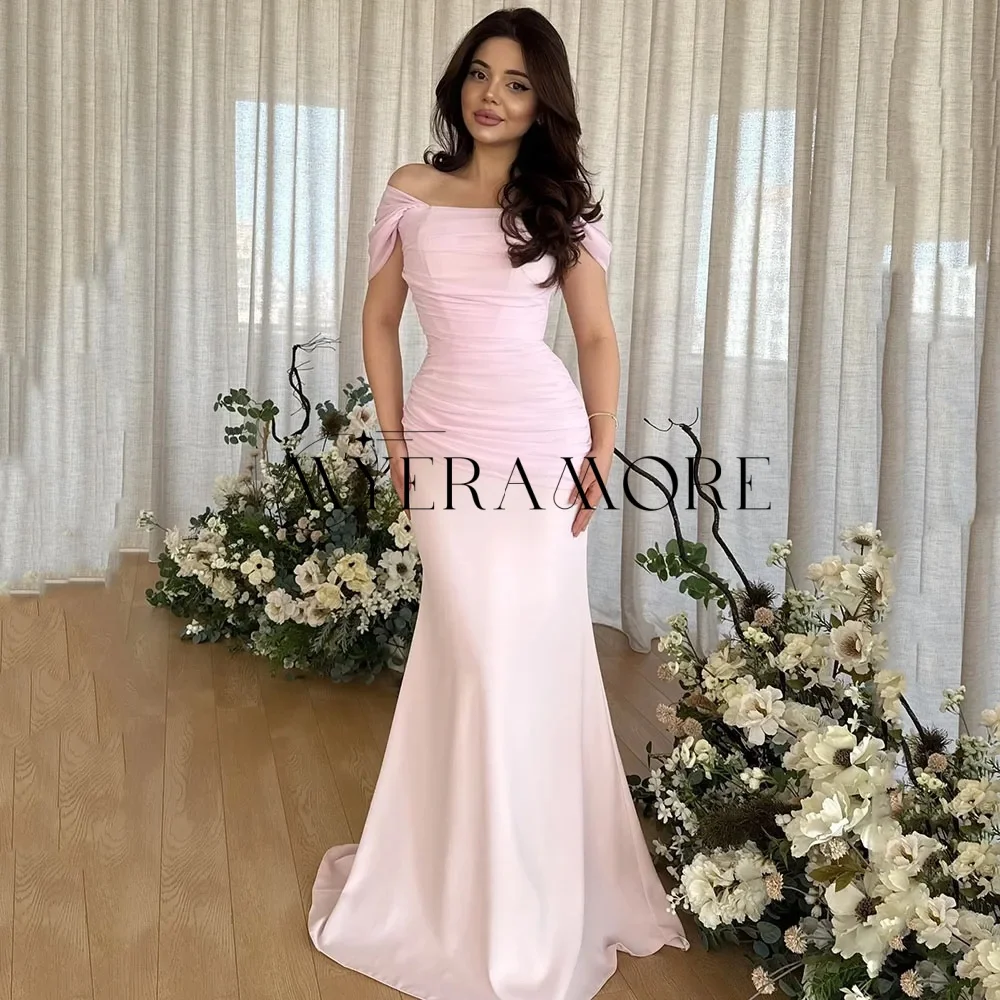 Semplici abiti da sera rosa con spalle scoperte Sirena Abiti da ballo lunghi fino al largo Personalizzato пла Heiе Kruч Hei Khuе