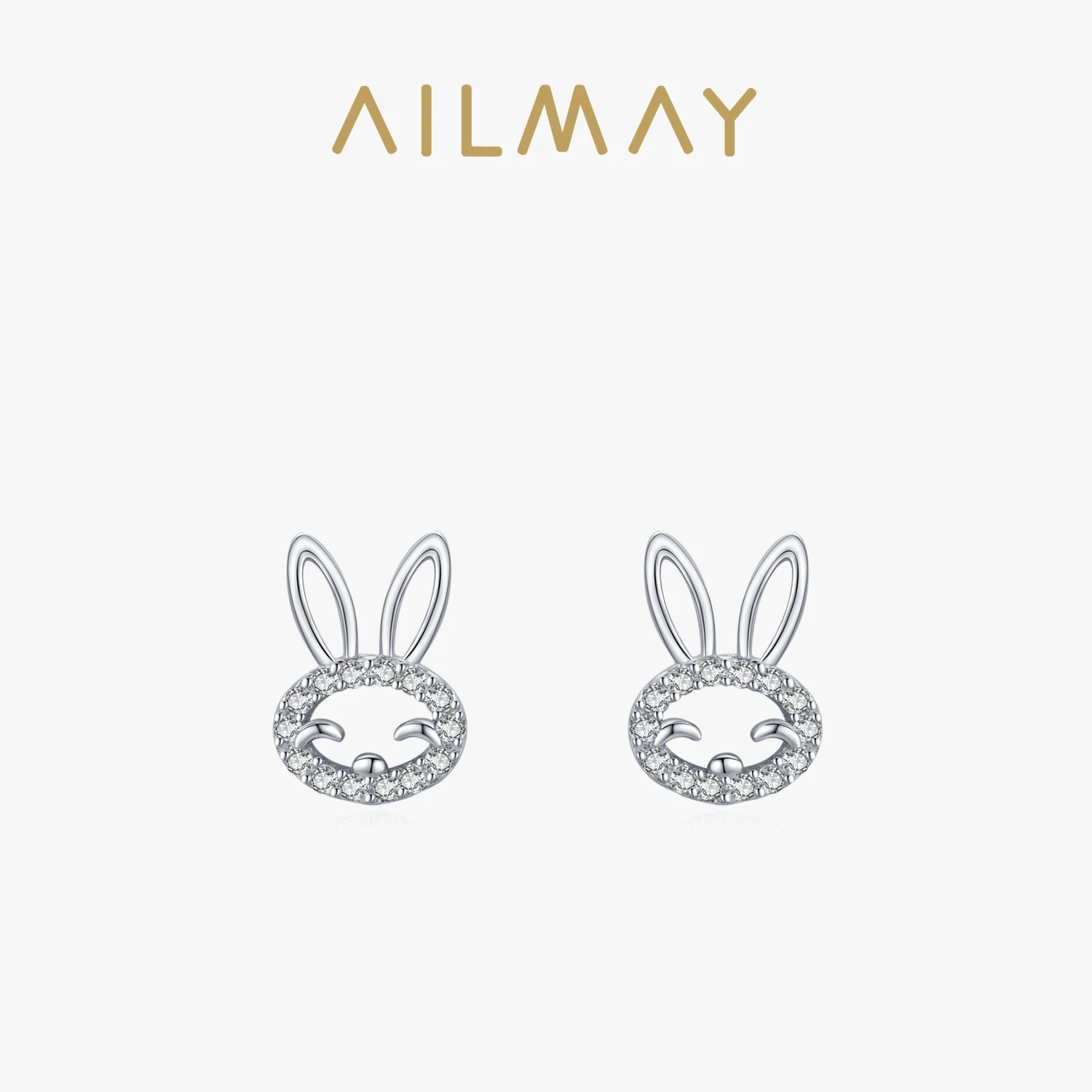 

Ailmay 925 Sterling Silver Delicate Rabbit Stud Earrings for Women Plated Platinum Piercing Ears Jewelry Wedding Gift