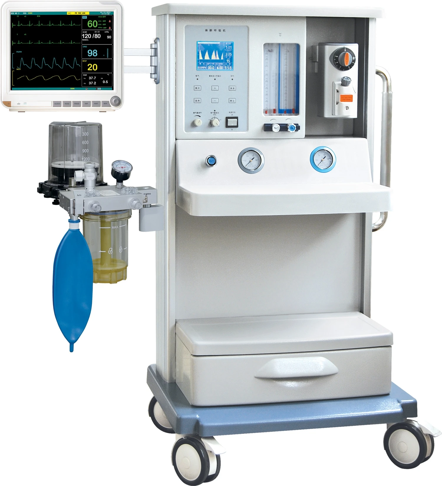 Anesthesia Machine With Vaporizers And Monitor Hot Products Cheap Price Monitor Veterinary JINLING 01B Good Quality