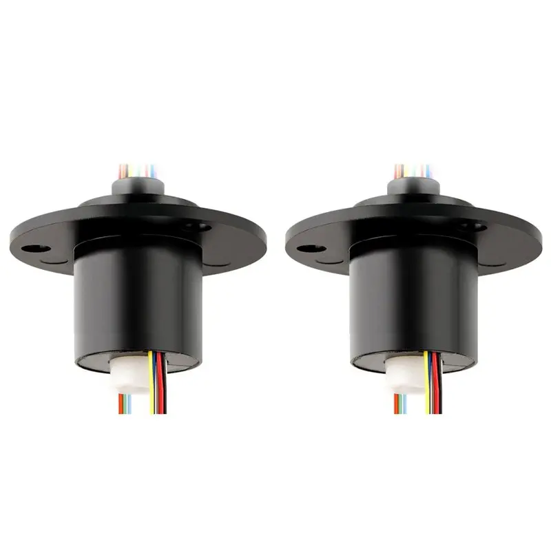 

B24B 2X Hole 5Mm Through Bore Slip Ring 6CH 2A Collector Ring Joint Conductive Slipring Unlimited Rotary Connector