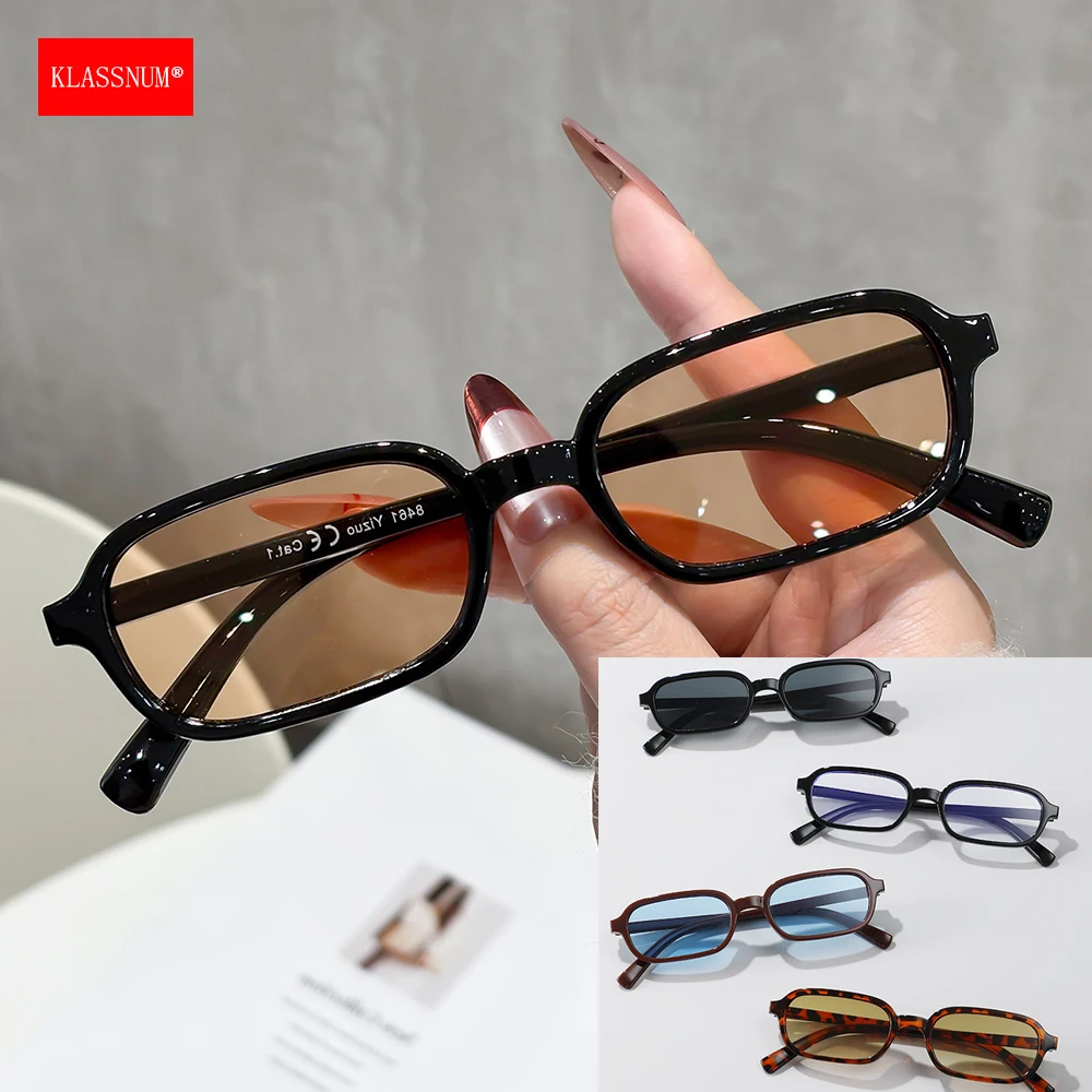 KLASSNUM Luxury Brand Designer Rectangle Sunglasses Women Trendy UV400 Protection Color Lens Eyewear 2026 Sun Glasses Wholesale