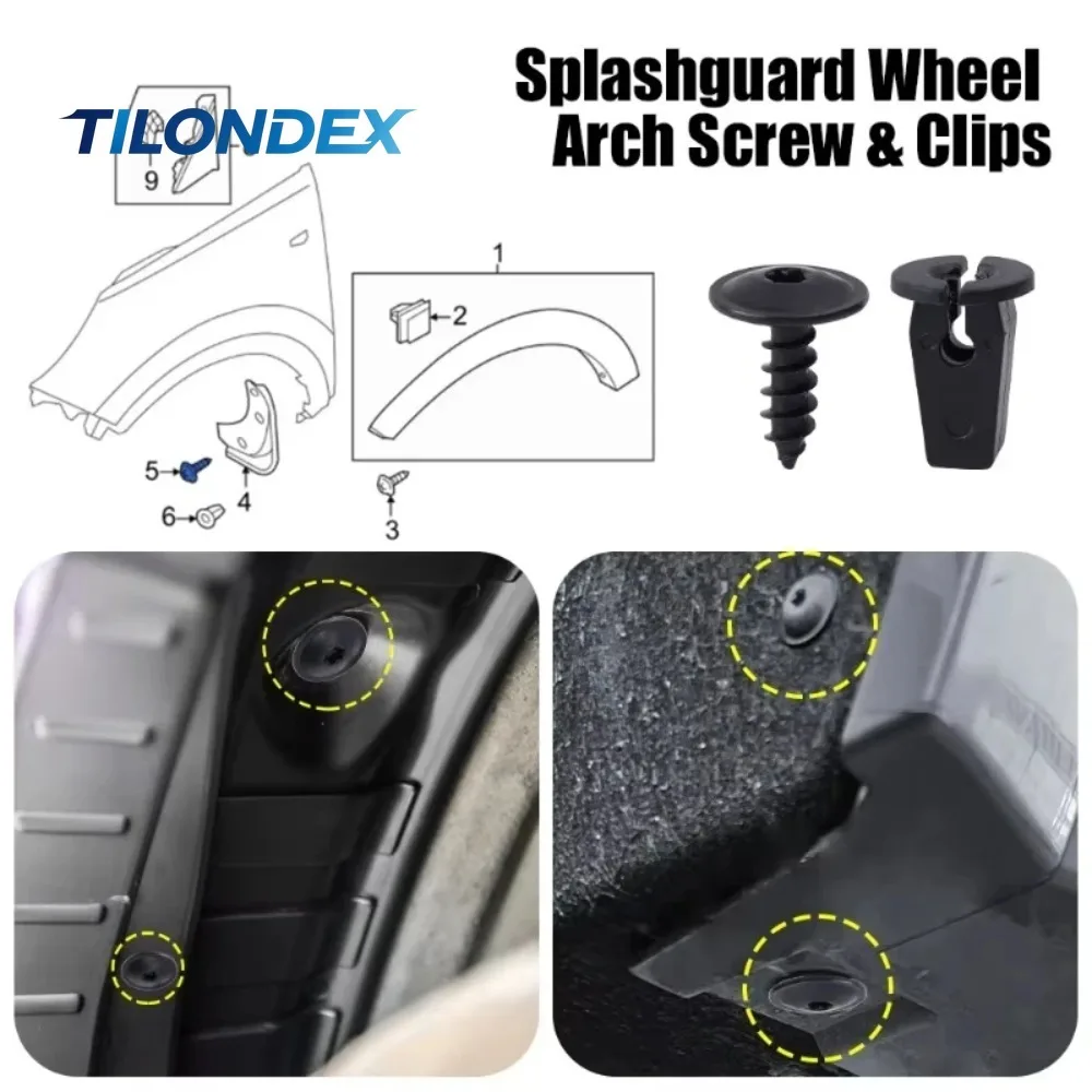 TILONDEX VW Fender Chassis Trim Mounting Bolts Torx Screw Bolt Bumper Engine Cover Mud Flaps Splash Guards Undertray Hardware