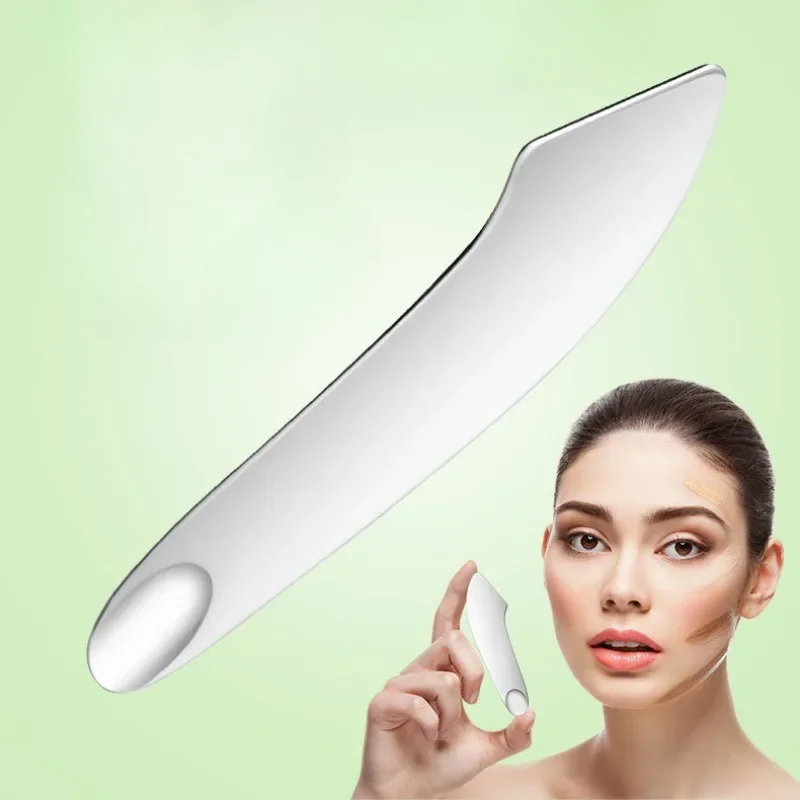 Nueva pala de maquillaje para base, palo mezclador de colores, raspador líquido de acero inoxidable, paleta de máscara Facial de doble cabezal, herramienta de maquillaje