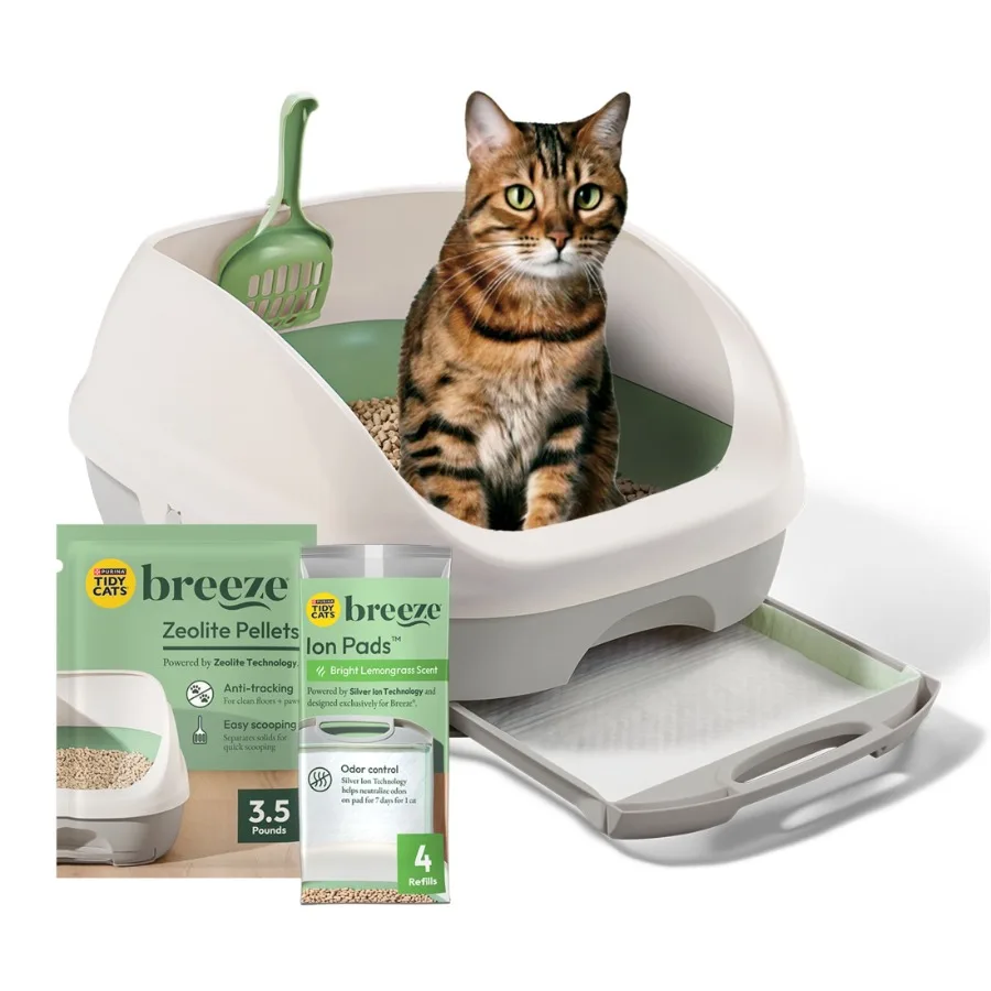 

Комплект системы для кошачьего туалета Purina Breeze с гранулированным наполнителем, лотком и подстилками, идеально подходит для домашнего использования, обеспечивает превосходную чистоту.