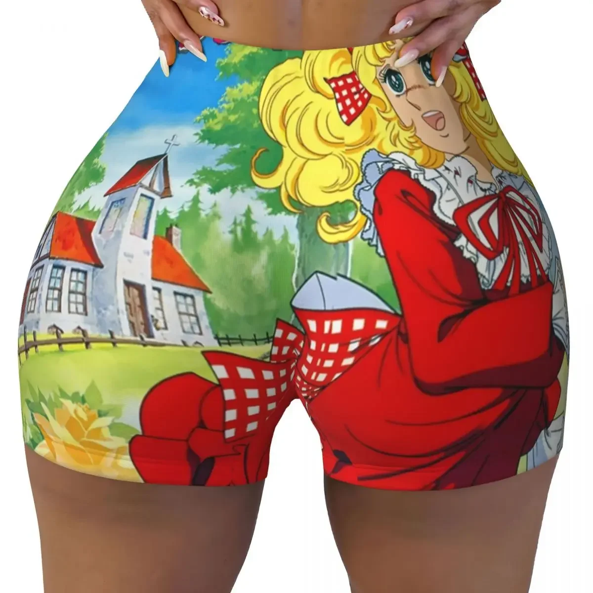 

Custom Candy Candy Gym Biker Running Shorts Women Animated Anime Movies Workout Yoga Shorts