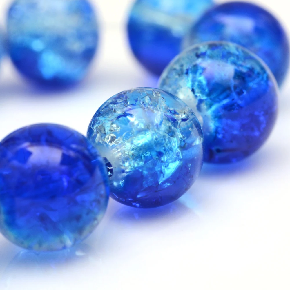 

20Strand Baking Painted Crackle Glass Bead Strands Round Blue 4mm Hole: 1.1~1.3mm about 200pcs/strand 31.4 inch