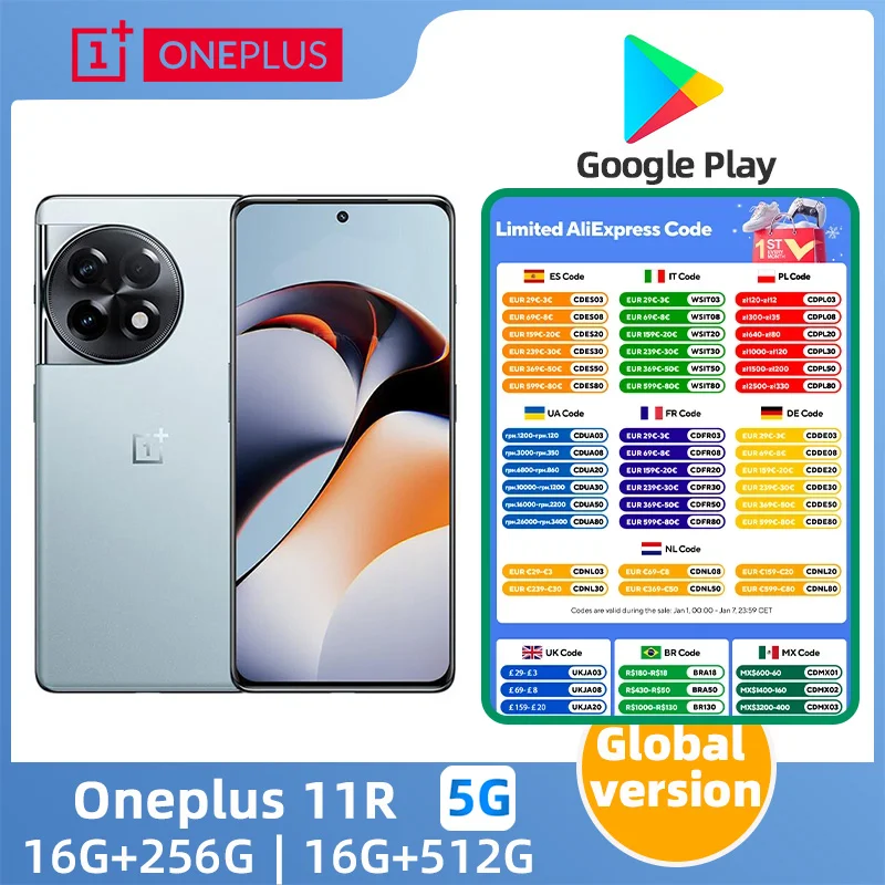 Oneplus 11R 5G SmartPhone CPU Qualcomm Snapdragon 8+Gen1 Battery capacity 5000mAh 50MP Camera original used phone