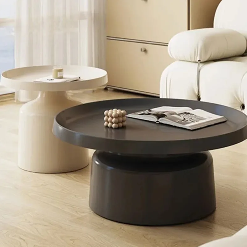 

Stainless Steel Black Coffee Tables Modern Design Metal Minimalist Coffee Tables Round Removable Mesa Auxiliar Room Furnitures