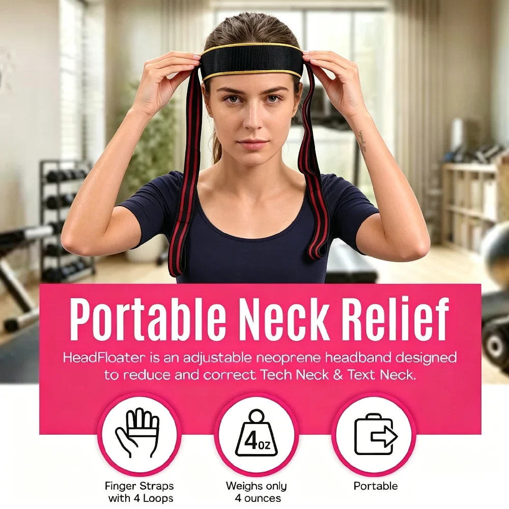 Neck Strength Training Device, Portable Neck Exerciser with Resistance Band & Head Strap, Neck Pain Relief & Posture Improvement